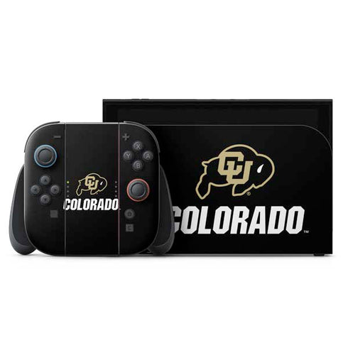 University of Colorado CU Logo on Black Nintendo Switch 2 (2025) with Joy-Con Skin